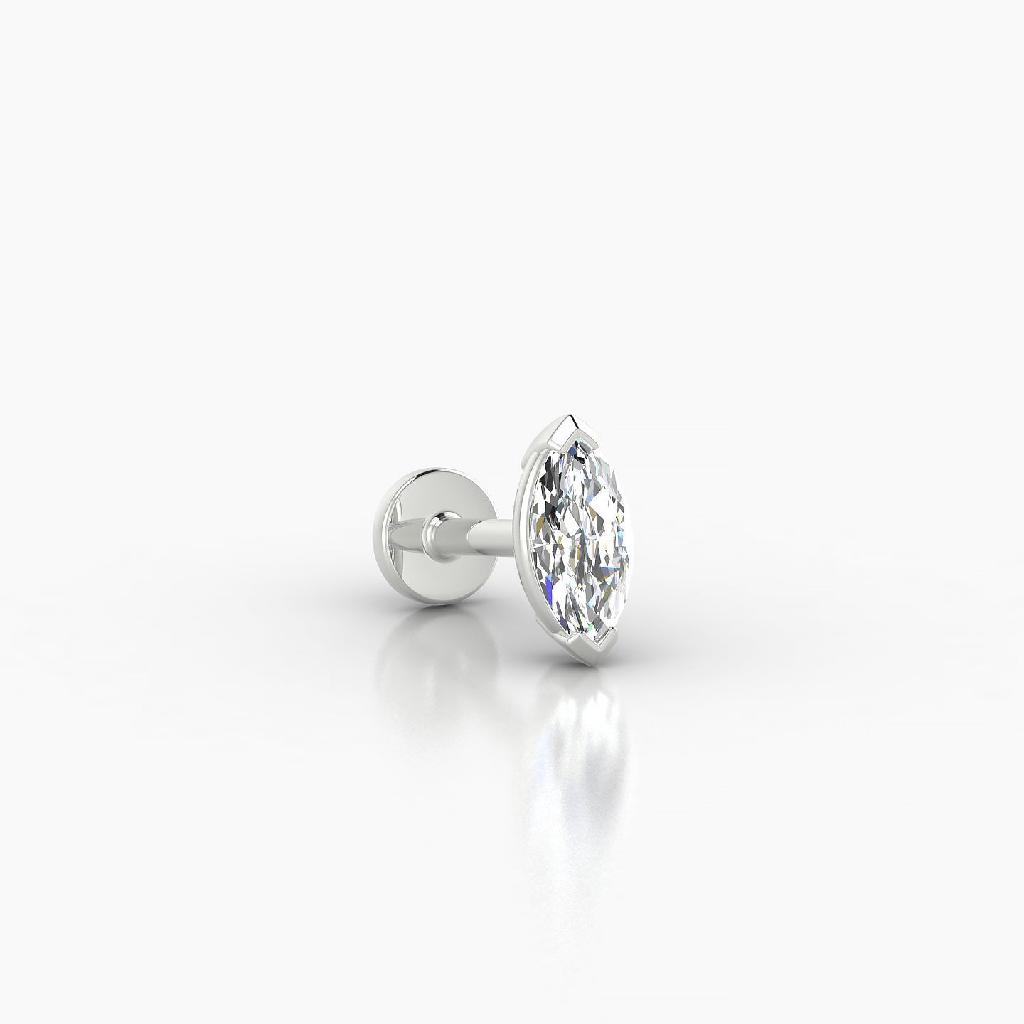 Nut | 18k White Gold 7 mm 5 mm Marquise Diamond Piercing