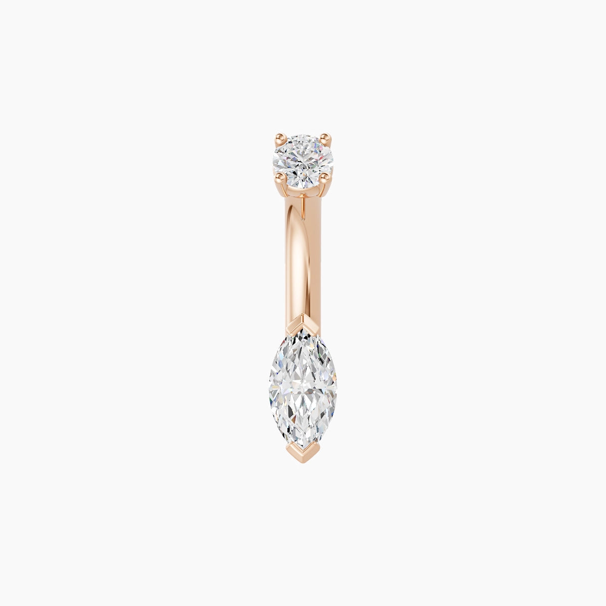 Nut | 18k Rose Gold 7 mm 6 mm Marquise Diamond Belly Piercing