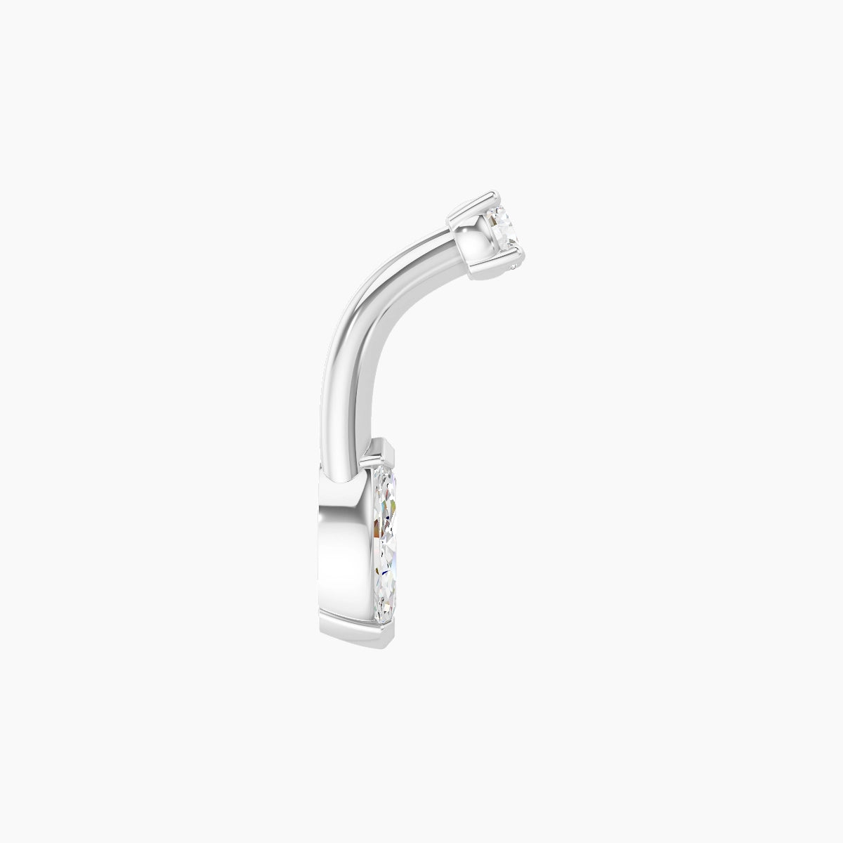 Nut | 18k White Gold 7 mm 6 mm Marquise Diamond Belly Piercing