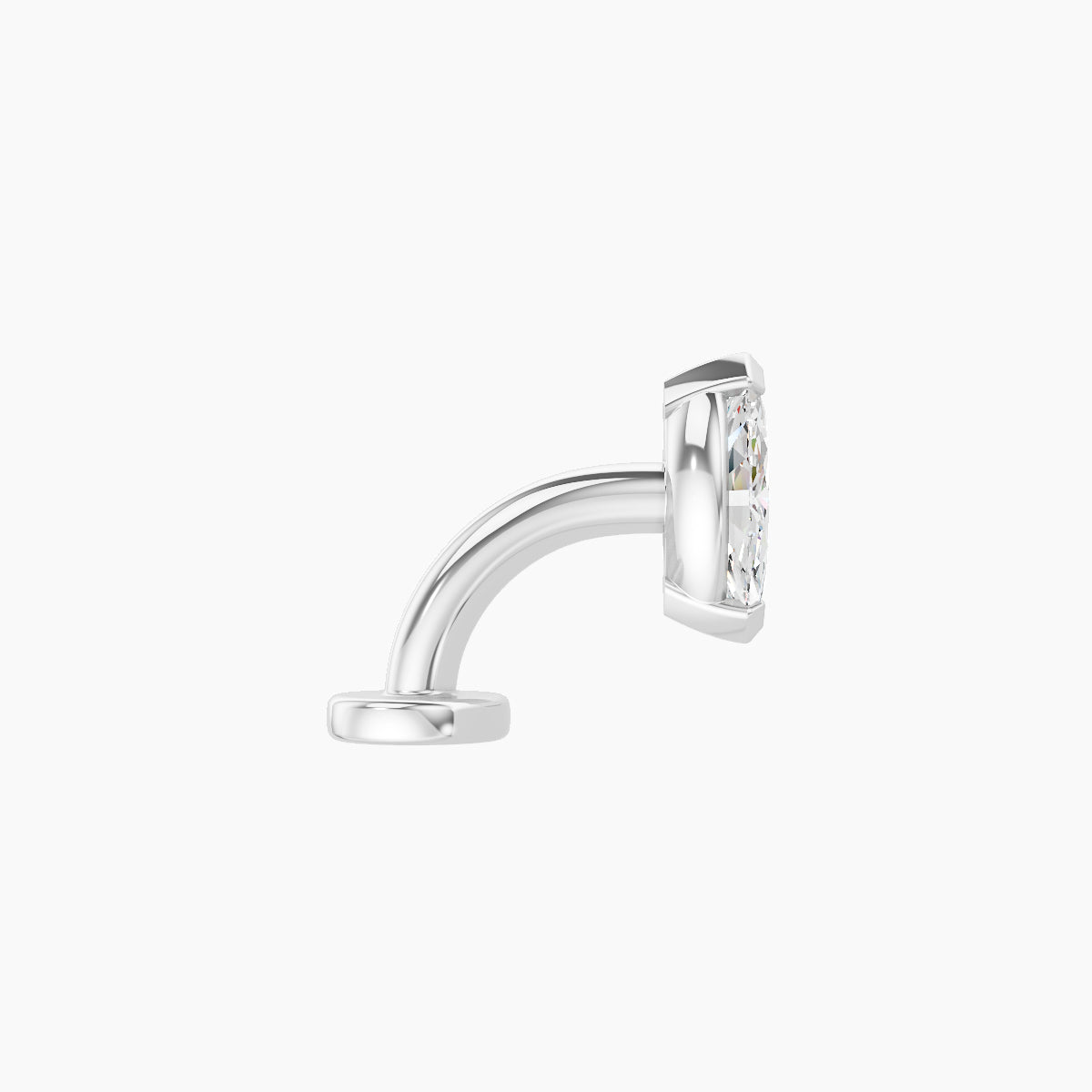 Nut | 18k White Gold 7 mm 6 mm Marquise Diamond Floating Navel Piercing