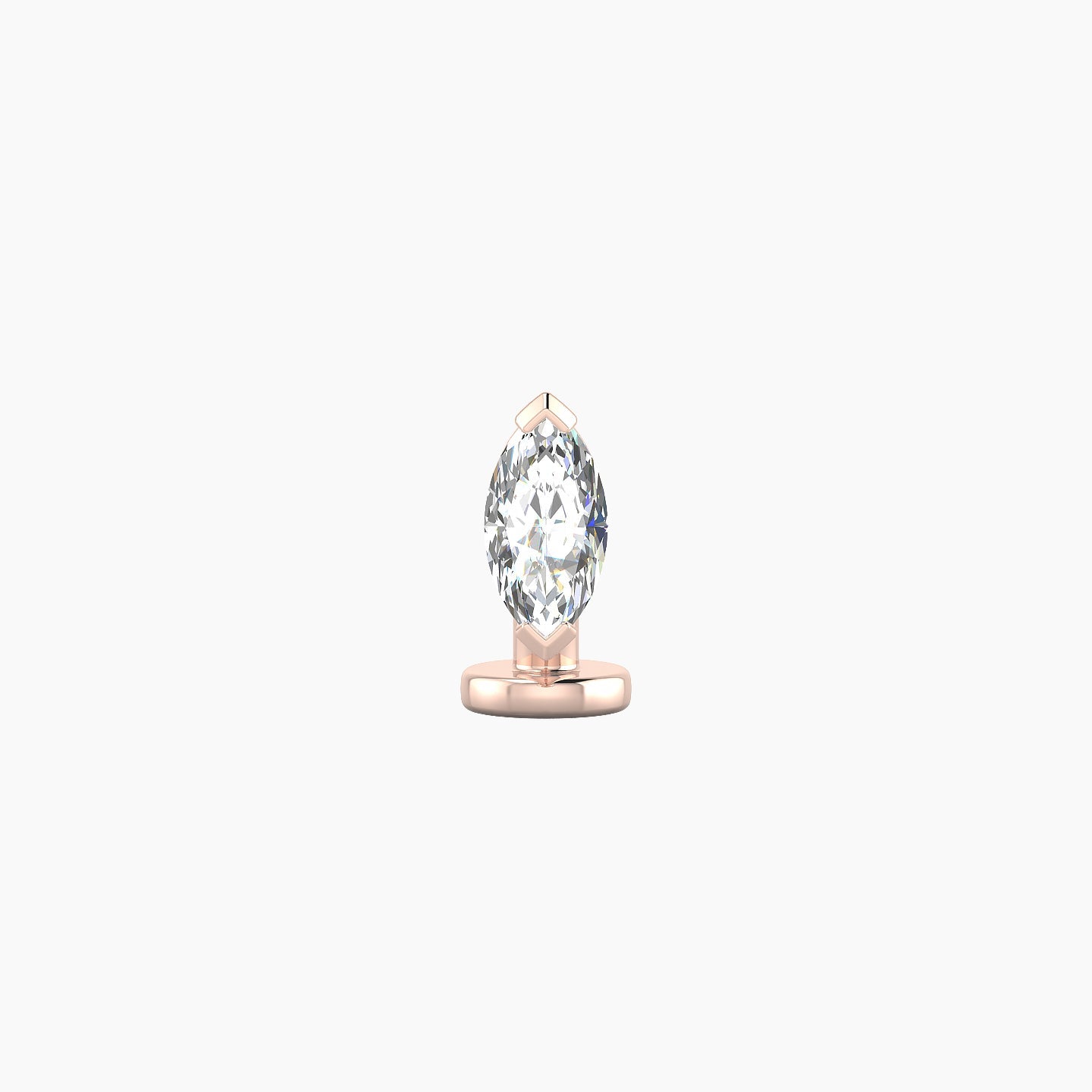 Nut | 18k Rose Gold 7 mm 6 mm Marquise Diamond Floating Navel Piercing