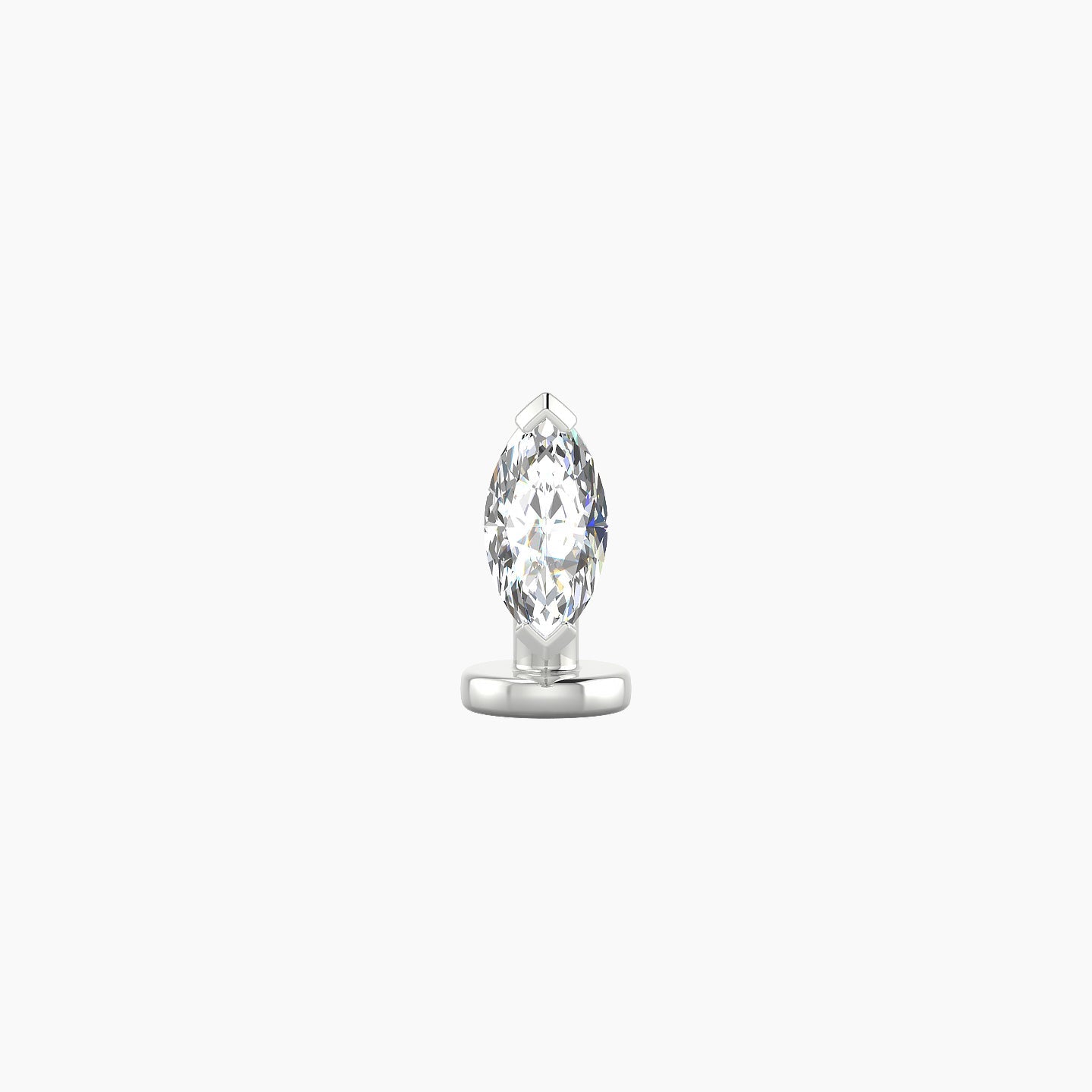 Nut | 18k White Gold 7 mm 6 mm Marquise Diamond Floating Navel Piercing