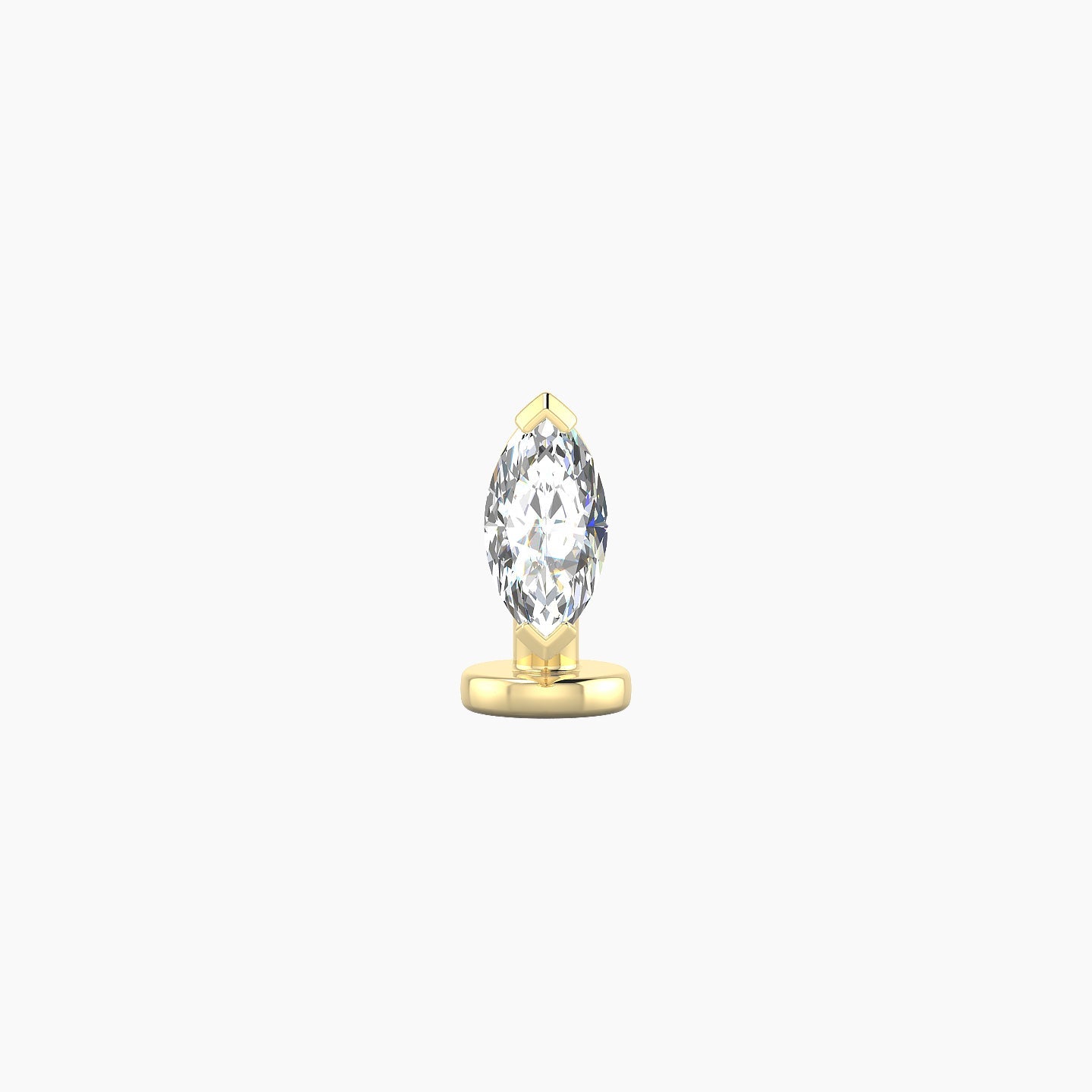 Nut | 18k Yellow Gold 7 mm 6 mm Marquise Diamond Floating Navel Piercing