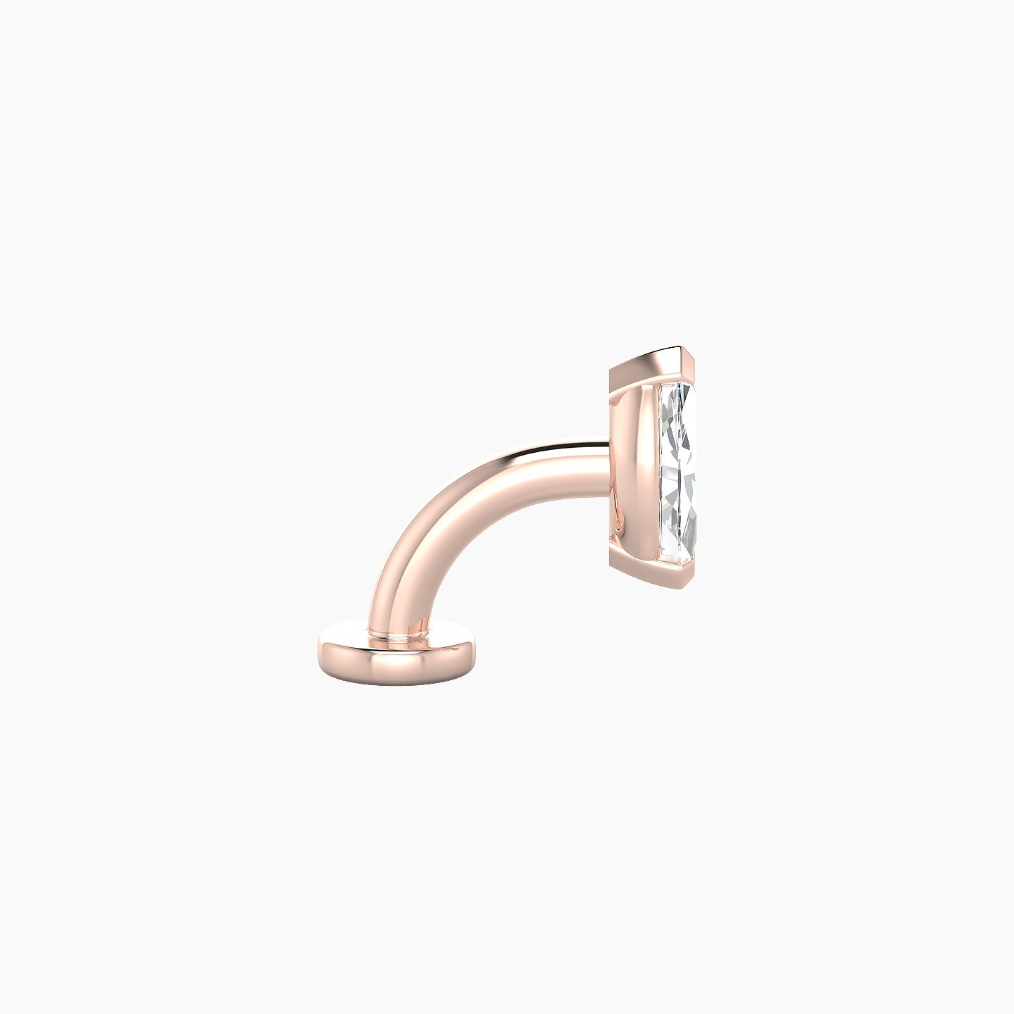 Nut | 18k Rose Gold 7 mm 6 mm Marquise Diamond Floating Navel Piercing