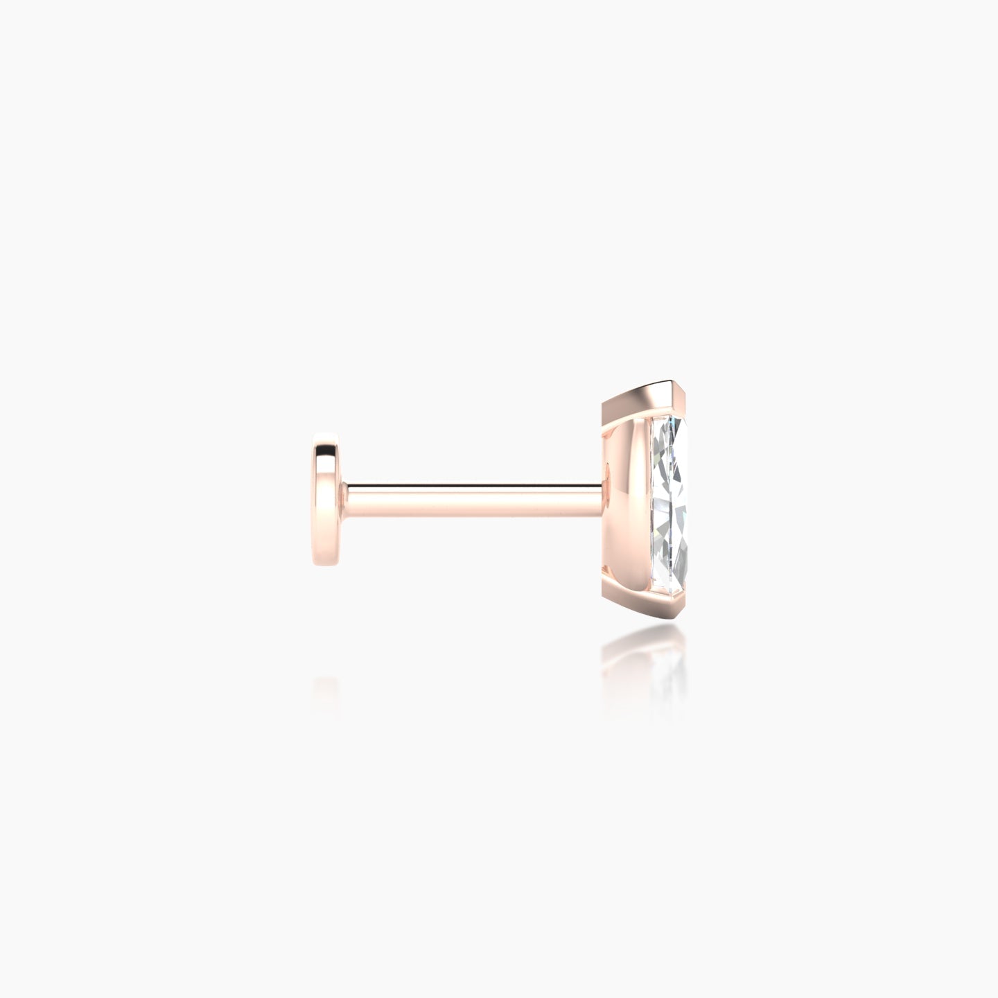 Nut | 18k Rose Gold 7 mm 6.5 mm Marquise Diamond Nostril Piercing