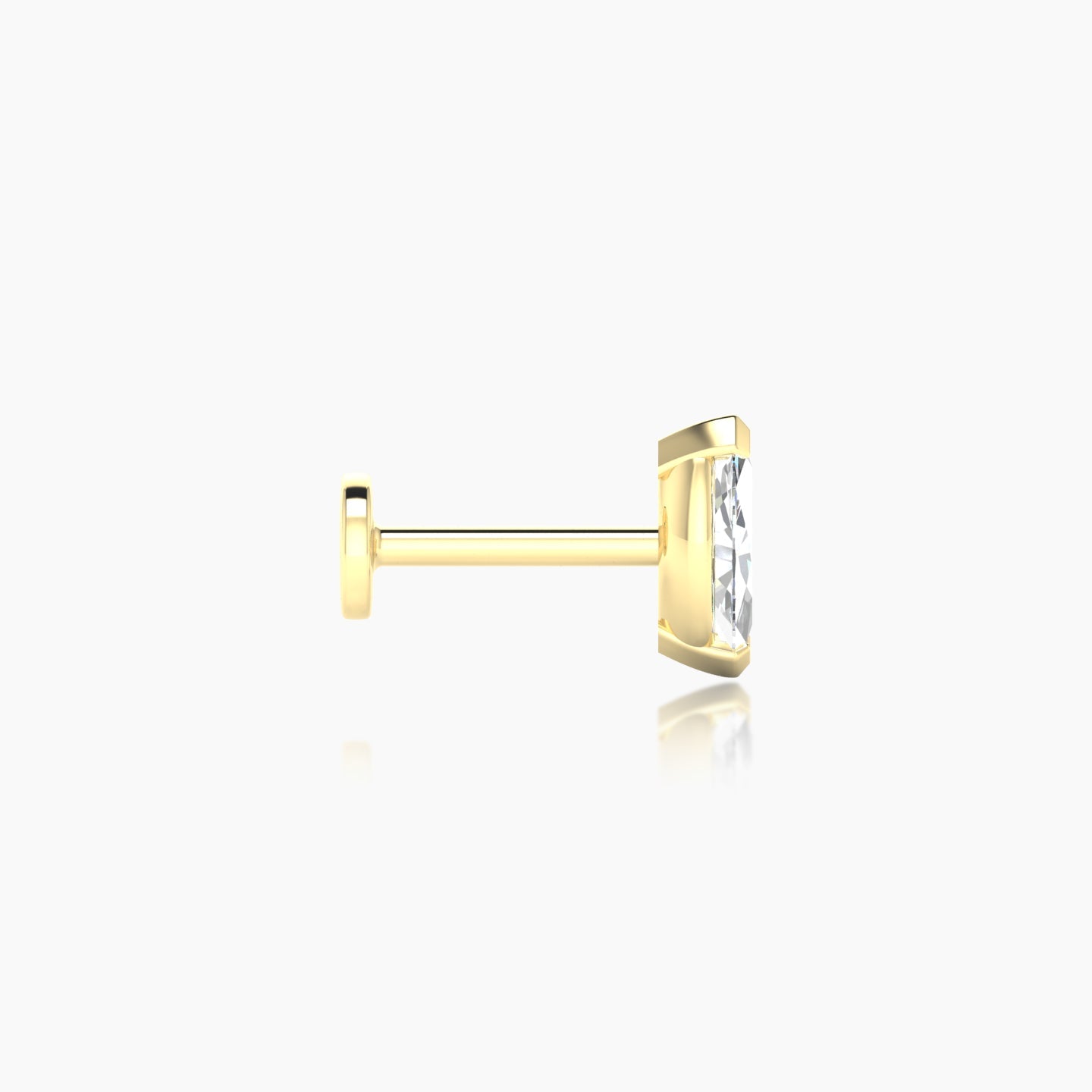 Nut | 18k Yellow Gold 7 mm 6.5 mm Marquise Diamond Nostril Piercing