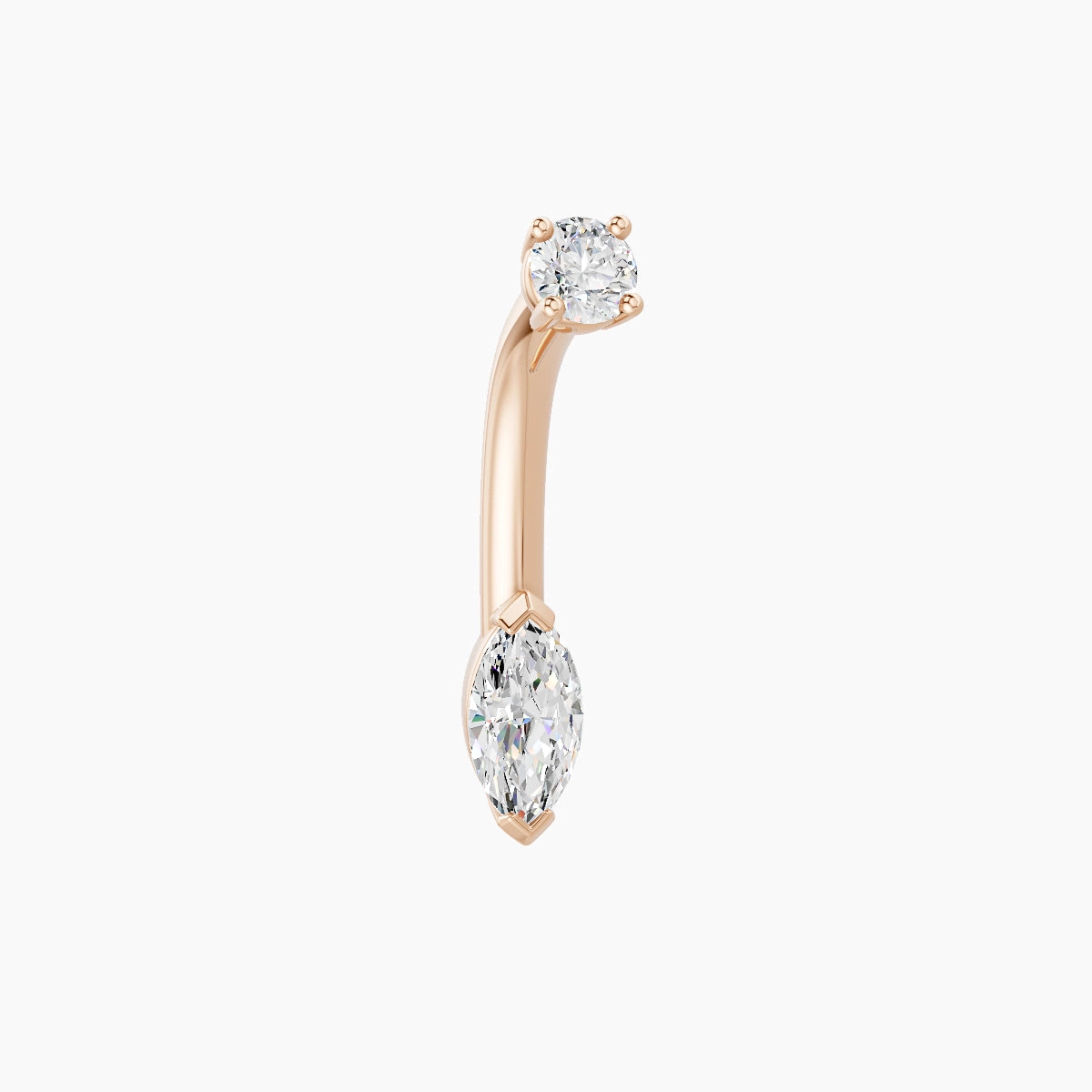 Nut | 18k Rose Gold 7 mm 8 mm Marquise Diamond Belly Piercing