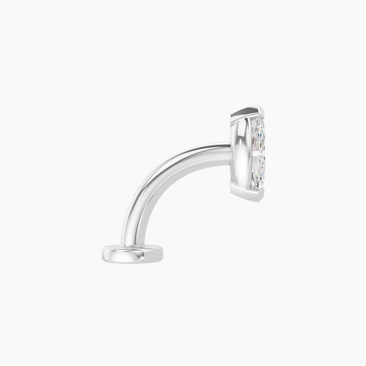 Nut | 18k White Gold 7 mm 8 mm Marquise Diamond Floating Navel Piercing