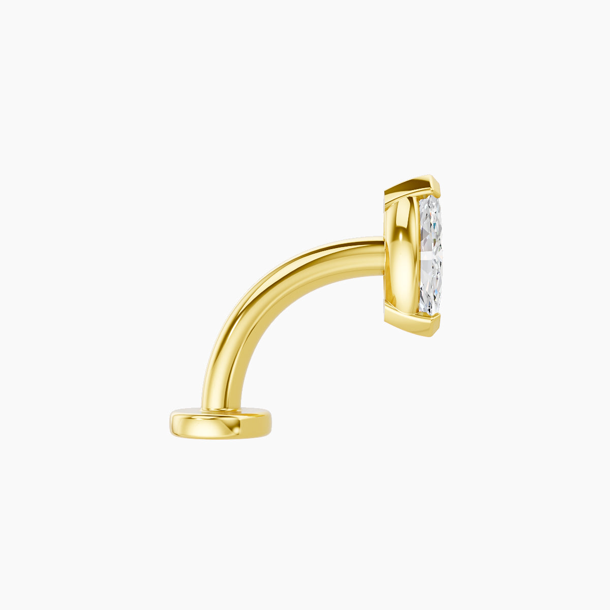 Nut | 18k Yellow Gold 7 mm 8 mm Marquise Diamond Floating Navel Piercing