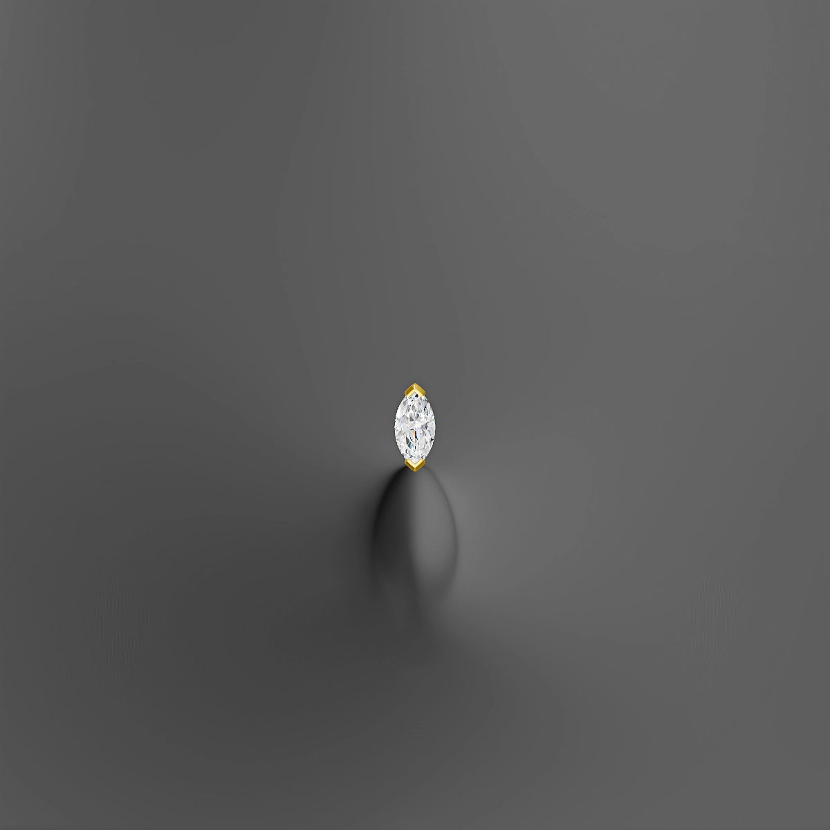 Nut | 18k Yellow Gold 7 mm 8 mm Marquise Diamond Floating Navel Piercing