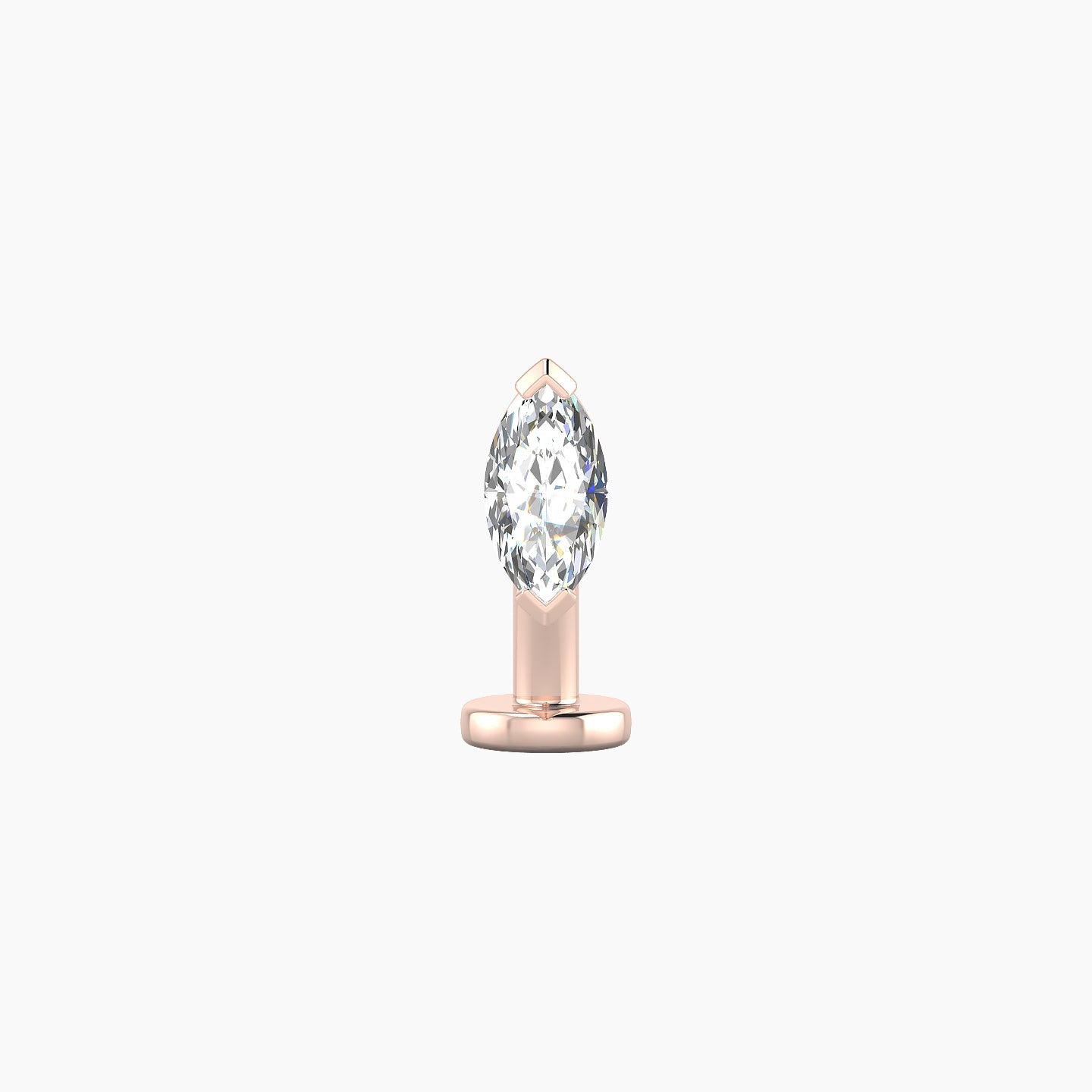 Nut | 18k Rose Gold 7 mm 8 mm Marquise Diamond Floating Navel Piercing