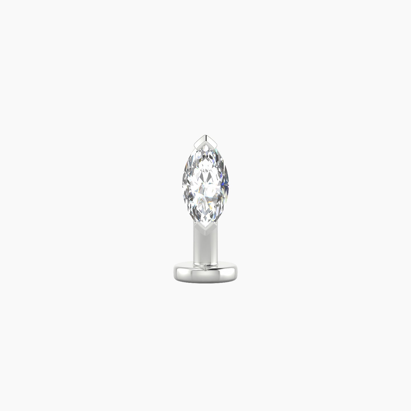 Nut | 18k White Gold 7 mm 8 mm Marquise Diamond Floating Navel Piercing