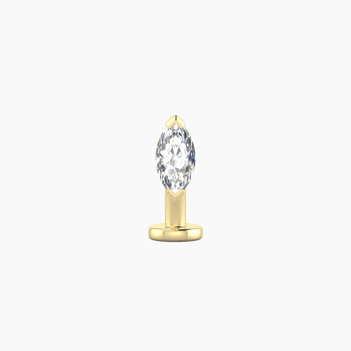 Nut | 18k Yellow Gold 7 mm 8 mm Marquise Diamond Floating Navel Piercing