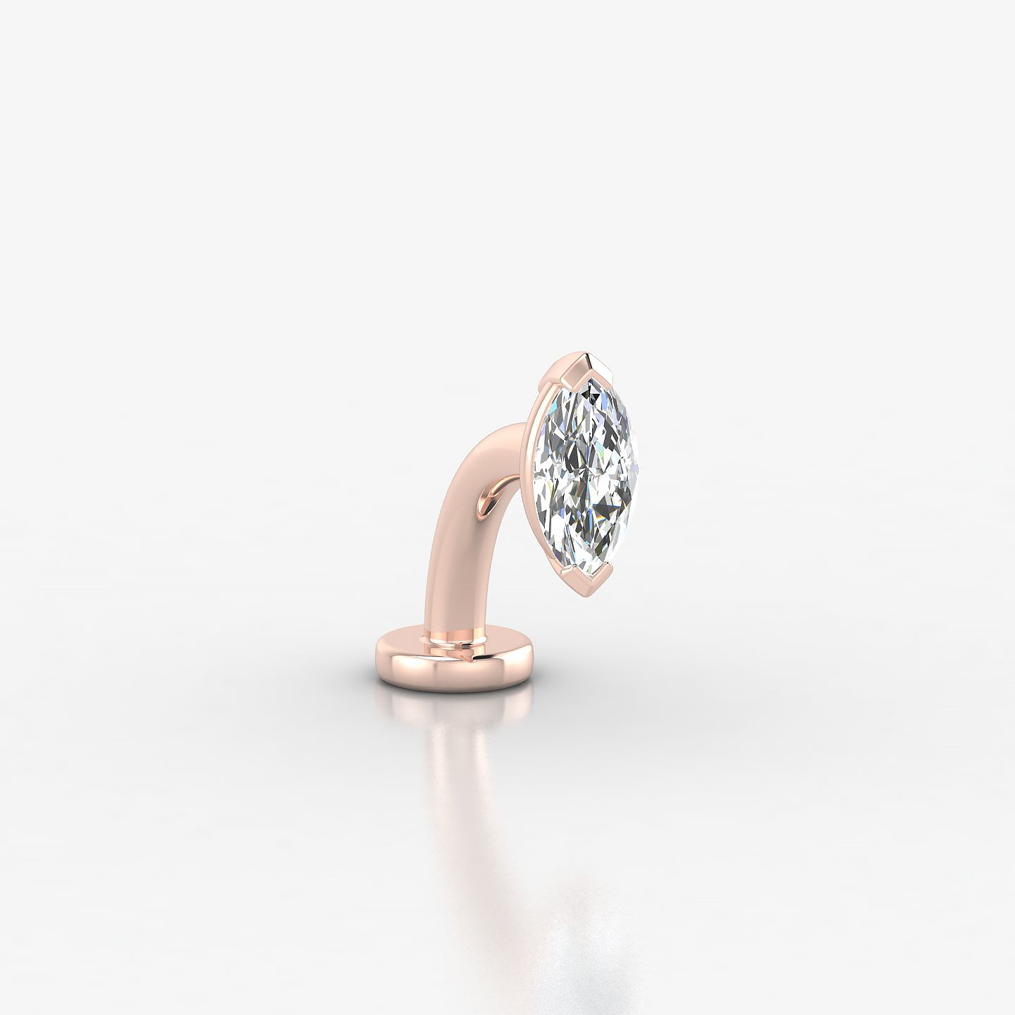 Nut | 18k Rose Gold 7 mm 8 mm Marquise Diamond Floating Navel Piercing