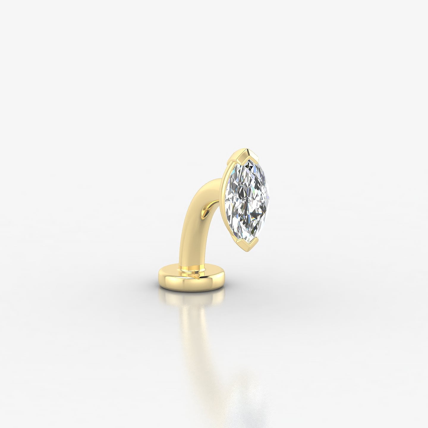 Nut | 18k Yellow Gold 7 mm 8 mm Marquise Diamond Floating Navel Piercing