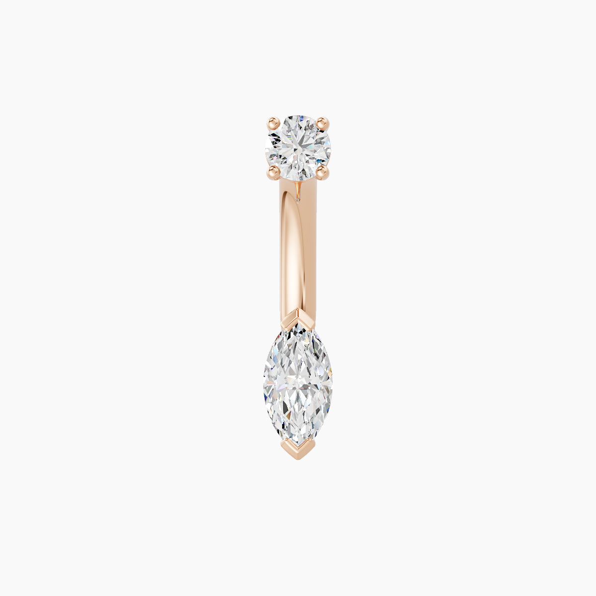Nut | 18k Rose Gold 7 mm 8 mm Marquise Diamond Navel Piercing
