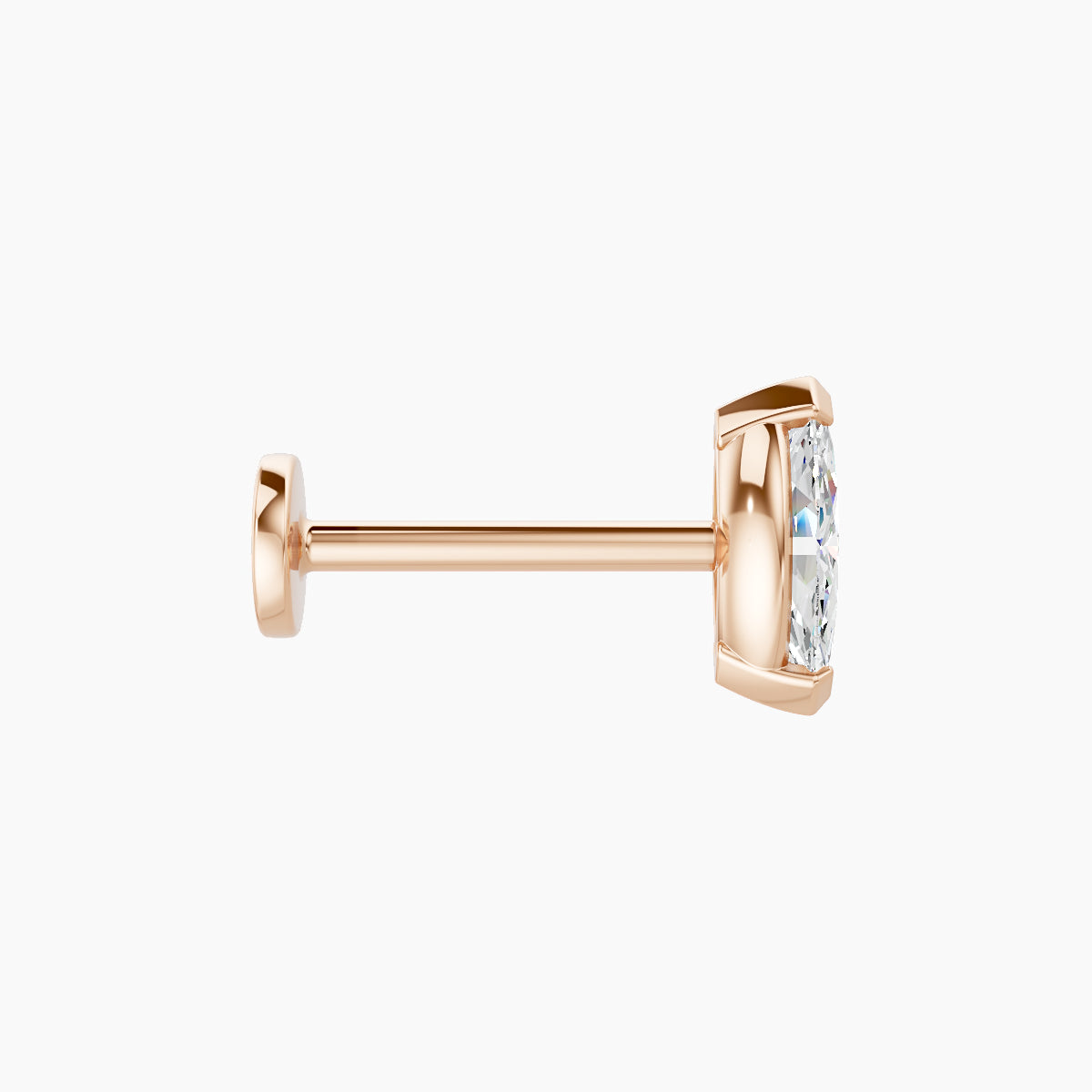Nut | 18k Rose Gold 7 mm 8 mm Marquise Diamond Nose Piercing
