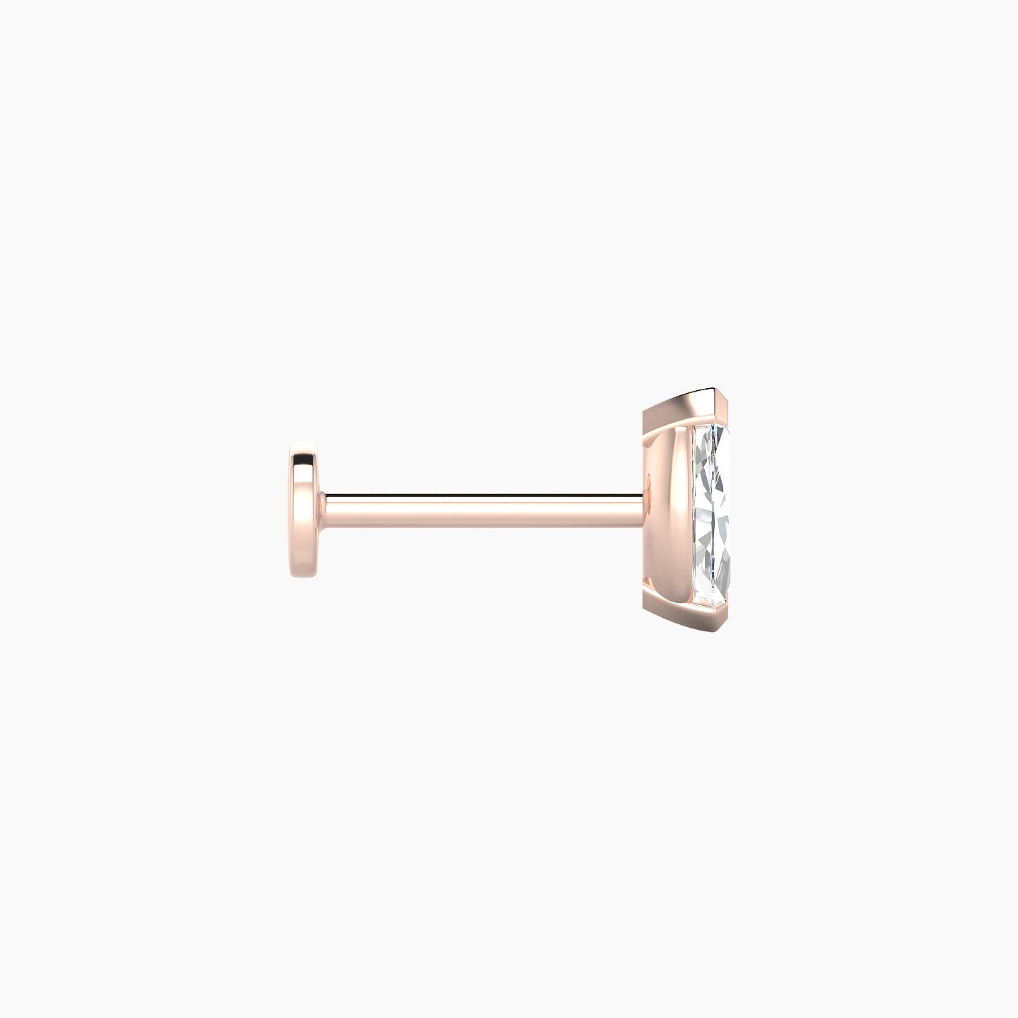 Nut | 18k Rose Gold 7 mm 8 mm Marquise Diamond Nostril Piercing