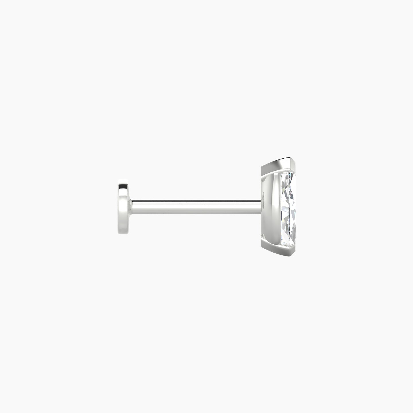 Nut | 18k White Gold 7 mm 8 mm Marquise Diamond Nostril Piercing