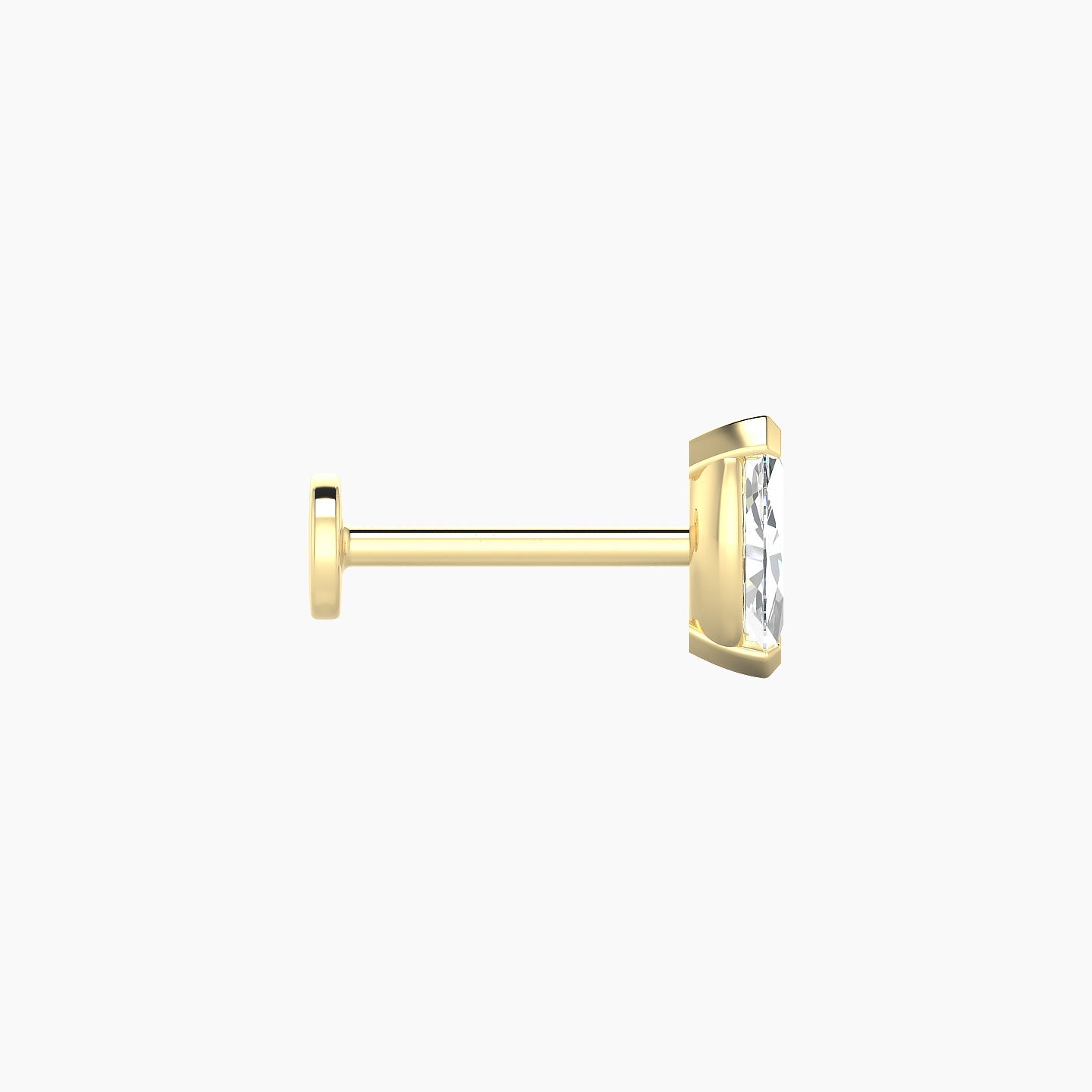 Nut | 18k Yellow Gold 7 mm 8 mm Marquise Diamond Nostril Piercing