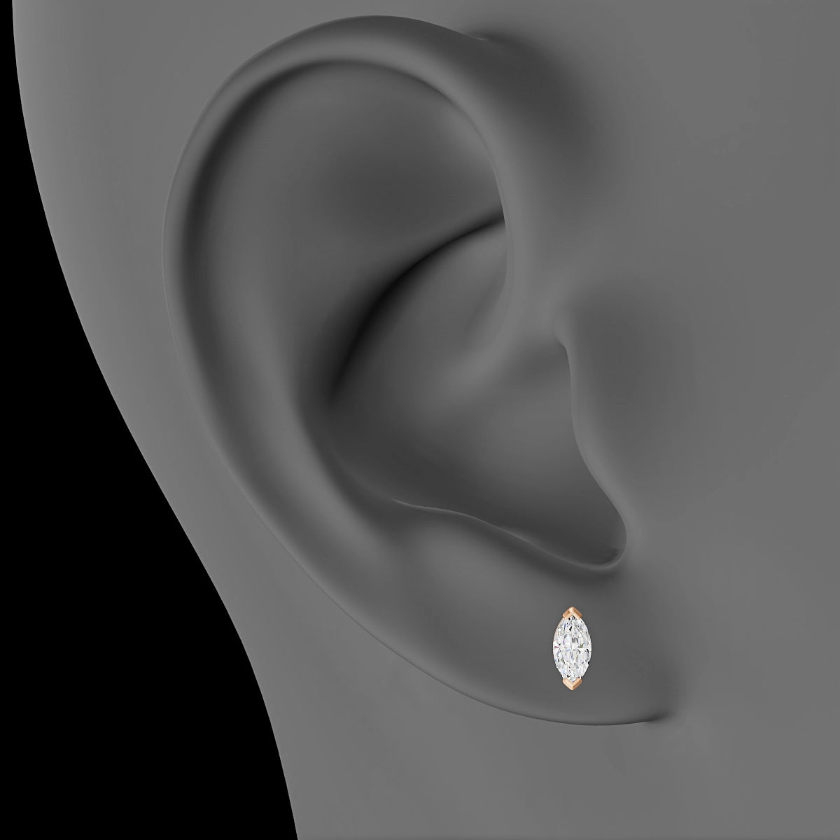 Nut | 18k Rose Gold 7 mm 8 mm Marquise Diamond Piercing