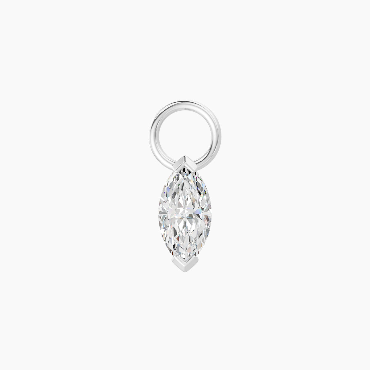 Nut | 18k White Gold 7 mm Marquise Diamond Charm