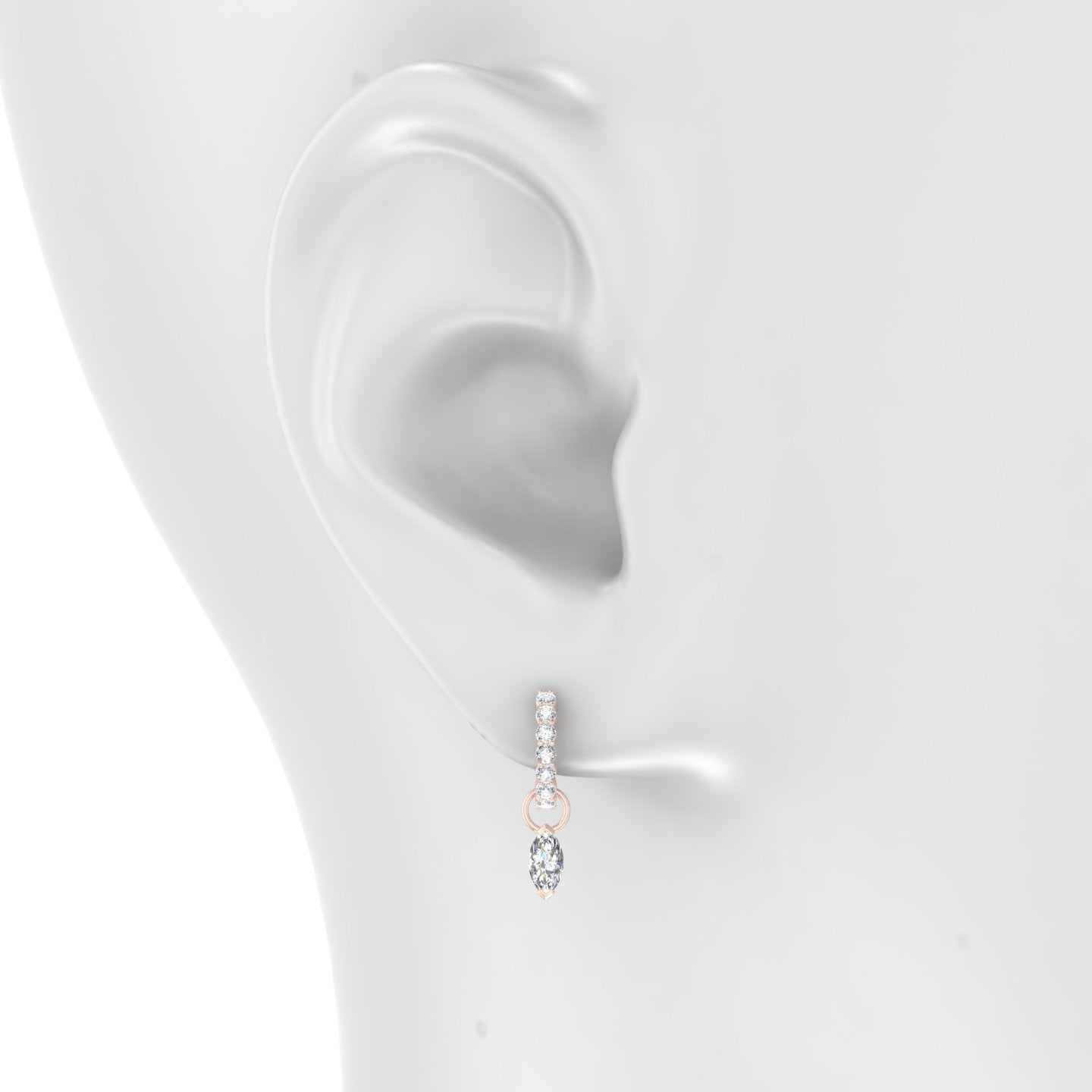 Nut | 18k Rose Gold 7 mm Marquise Diamond Charm