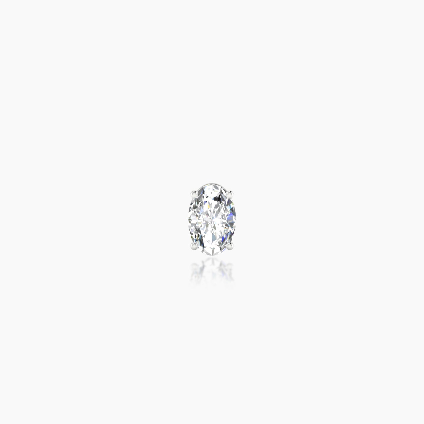 Nut | 18k White Gold 4.5 mm 5 mm Oval Diamond Nostril Piercing