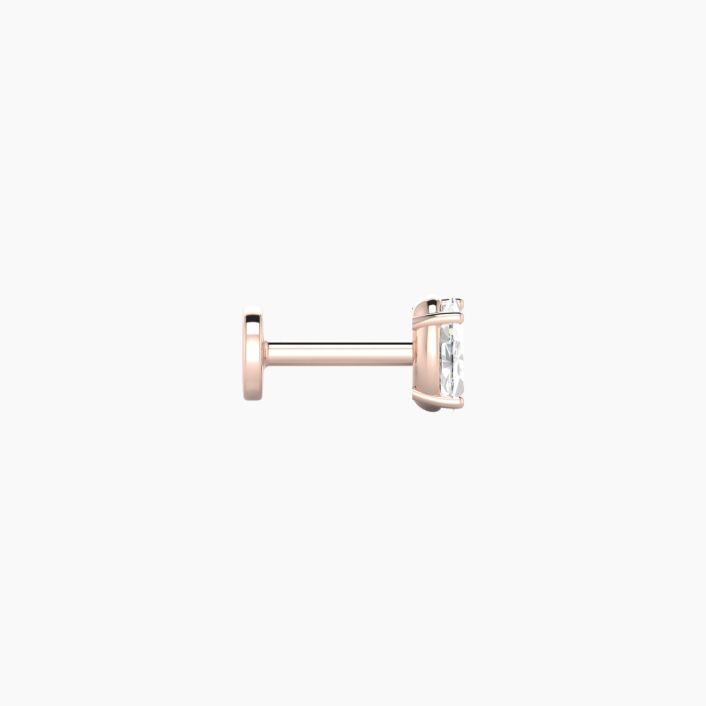 Nut | 18k Rose Gold 4.5 mm 5 mm Oval Diamond Nostril Piercing