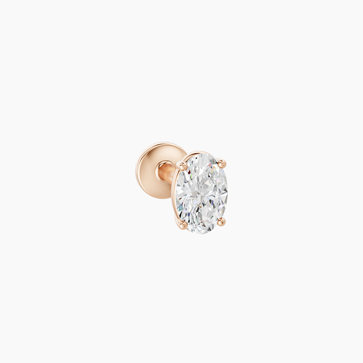 Nut | 18k Rose Gold 4.5 mm 5 mm Oval Diamond Piercing
