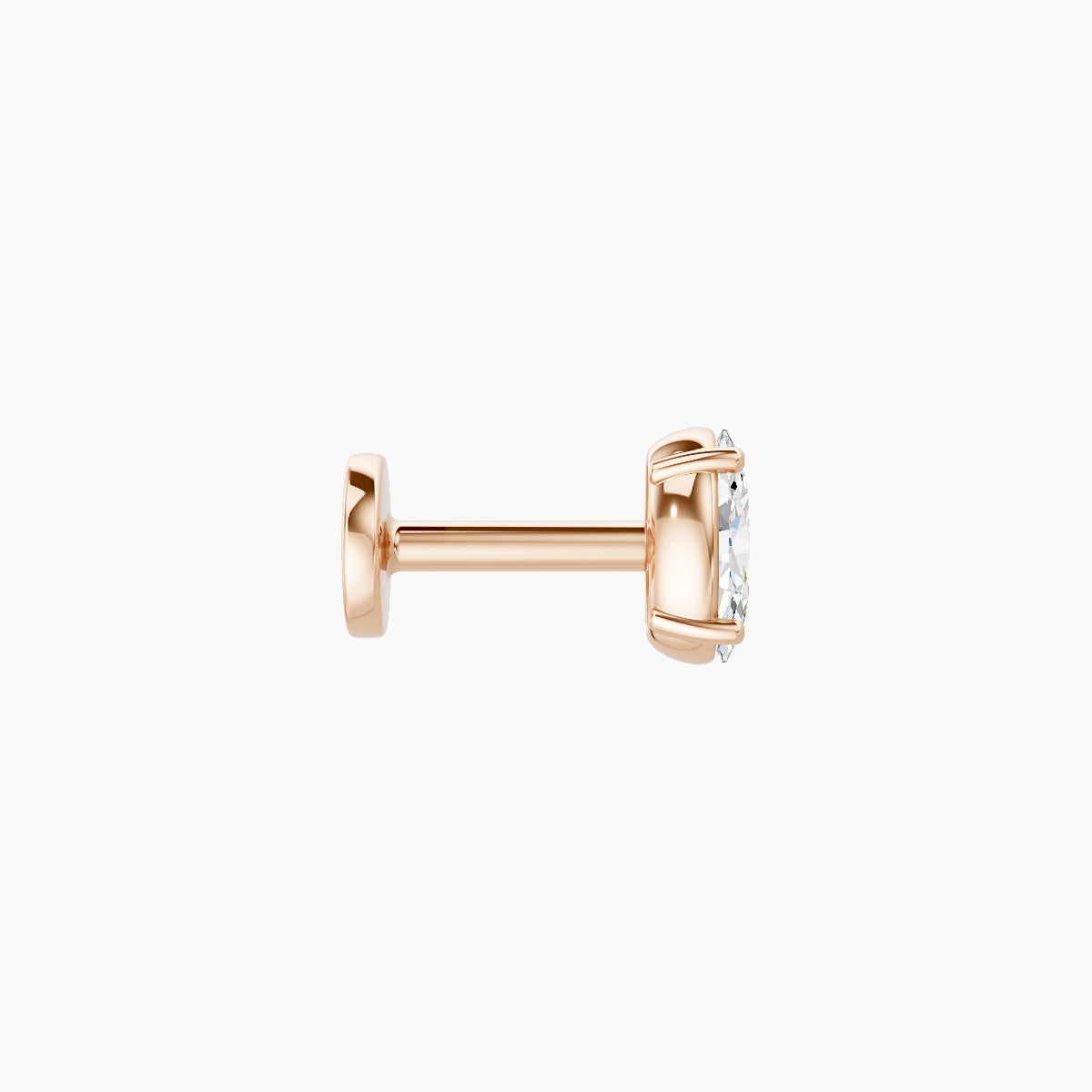 Nut | 18k Rose Gold 4.5 mm 5 mm Oval Diamond Piercing