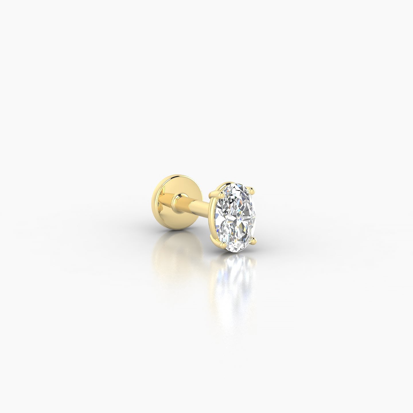 Nut | 18k Yellow Gold 4.5 mm 5 mm Oval Diamond Piercing