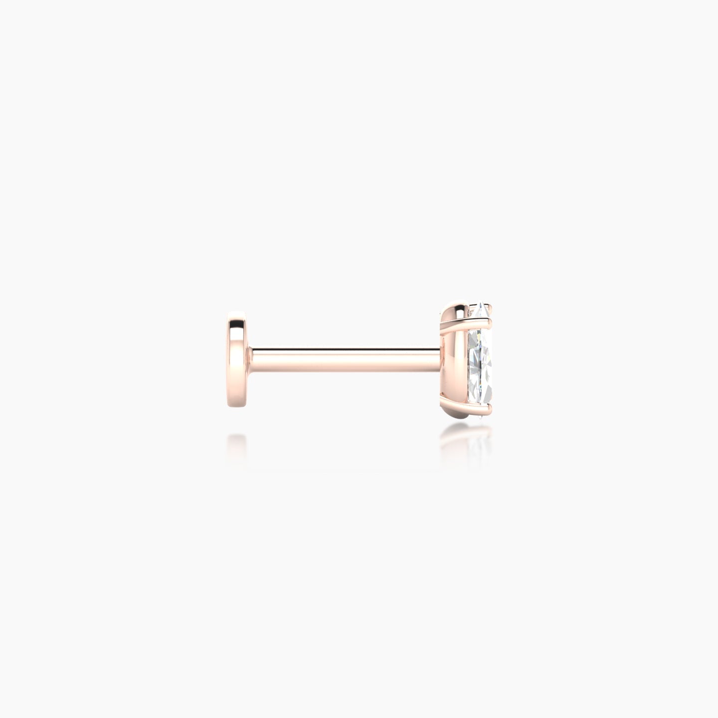 Nut | 18k Rose Gold 4.5 mm 6.5 mm Oval Diamond Nostril Piercing