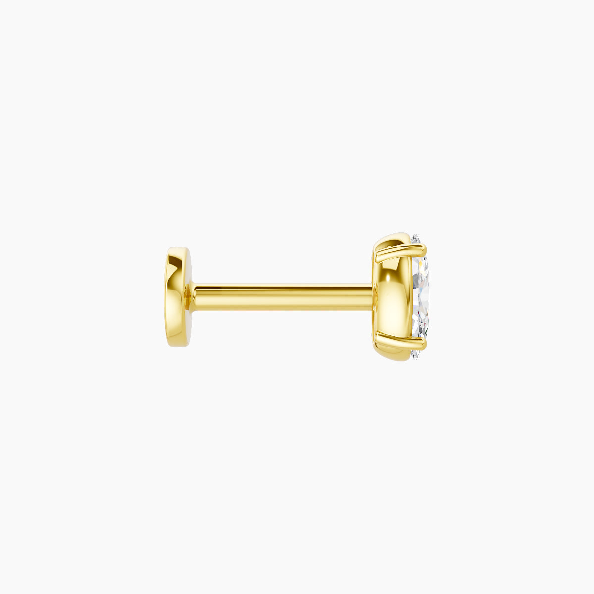 Nut | 18k Yellow Gold 4.5 mm 6.5 mm Oval Diamond Piercing