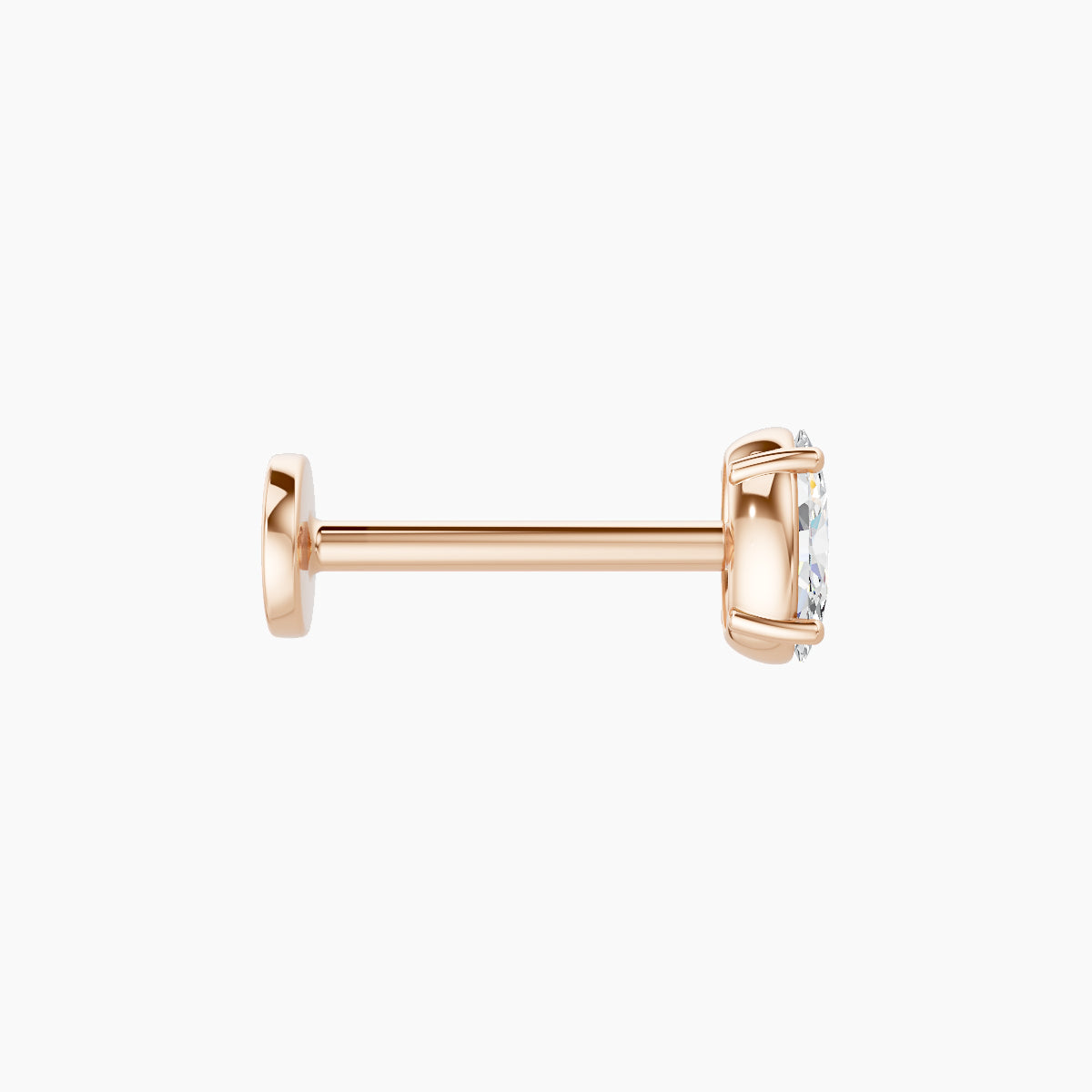 Nut | 18k Rose Gold 4.5 mm 8 mm Oval Diamond Piercing