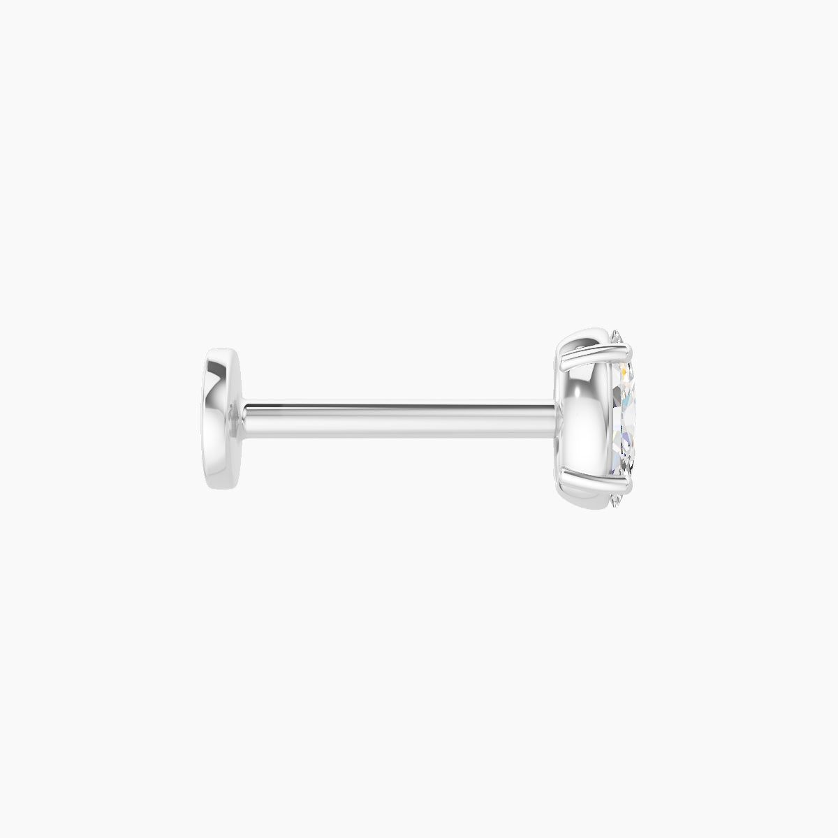 Nut | 18k White Gold 4.5 mm 8 mm Oval Diamond Piercing