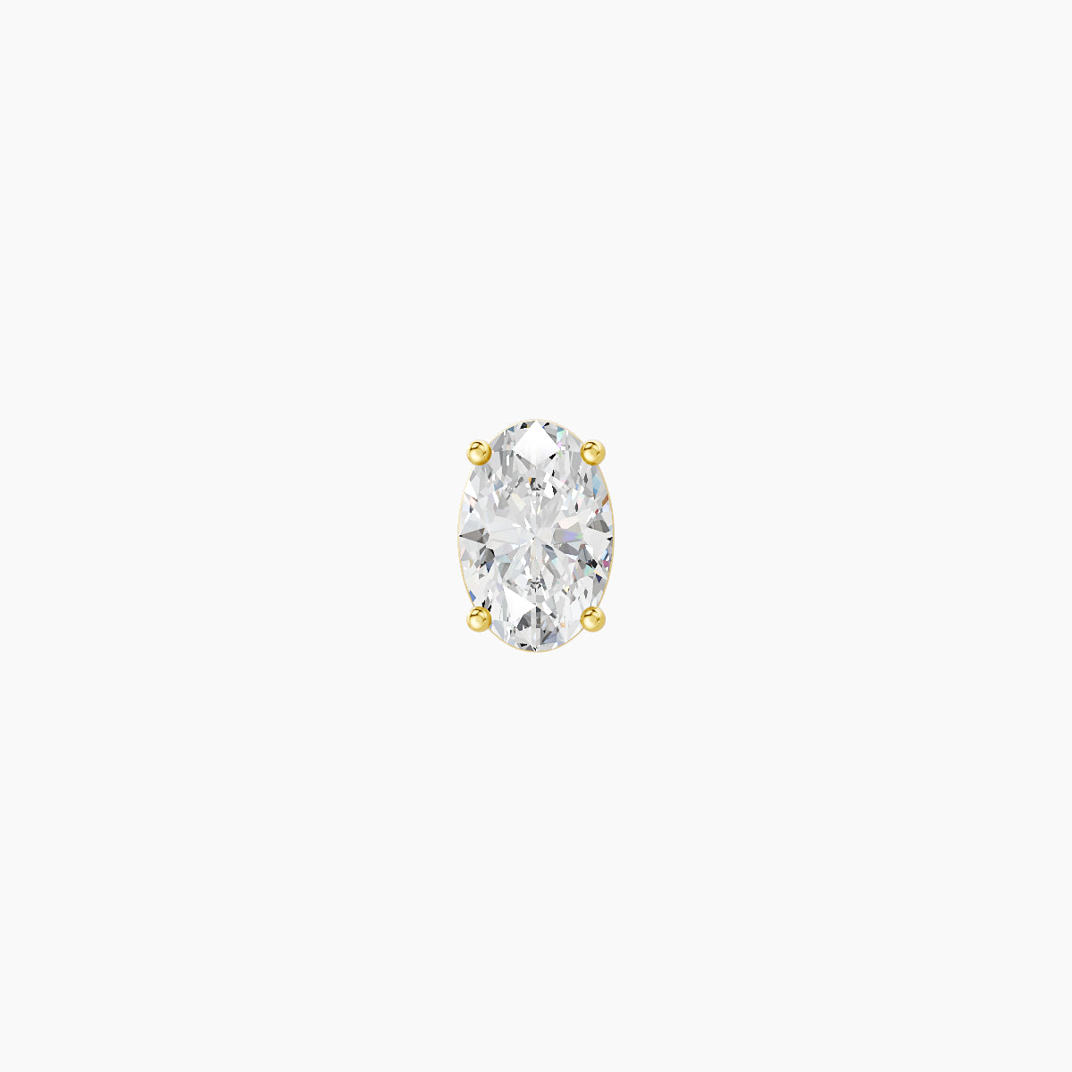Nut | 18k Yellow Gold 4.5 mm 8 mm Oval Diamond Piercing