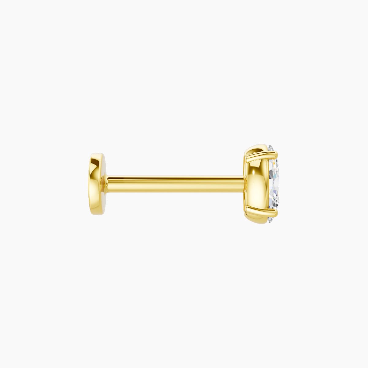 Nut | 18k Yellow Gold 4.5 mm 8 mm Oval Diamond Piercing