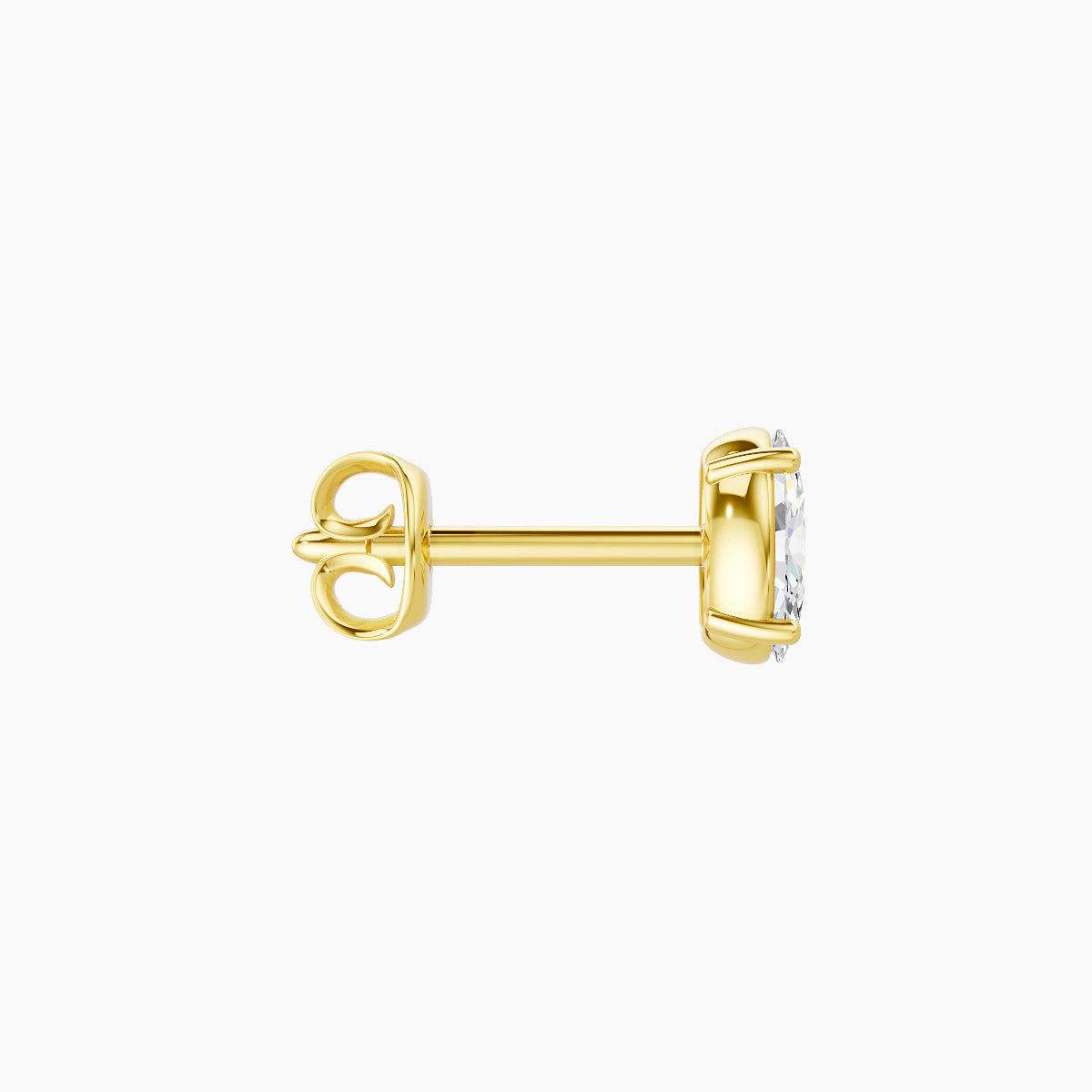 Nut | 18k Yellow Gold 4.5 mm Oval Diamond Earring