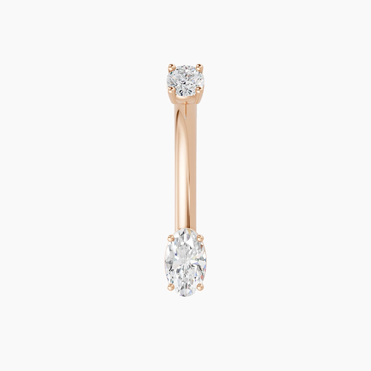 Nut | 18k Rose Gold 5 mm 10 mm Oval Diamond Belly Piercing