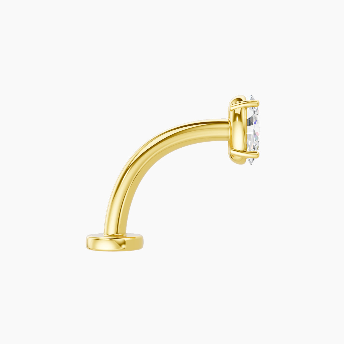 Nut | 18k Yellow Gold 5 mm 10 mm Oval Diamond Floating Navel Piercing