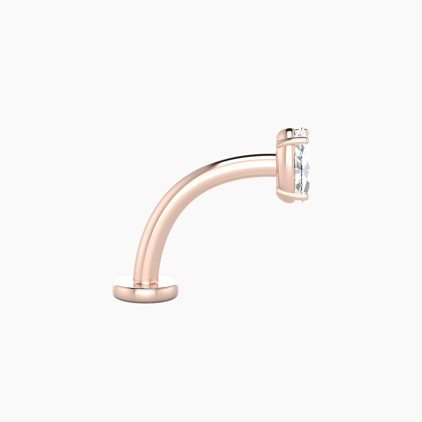 Nut | 18k Rose Gold 5 mm 10 mm Oval Diamond Floating Navel Piercing