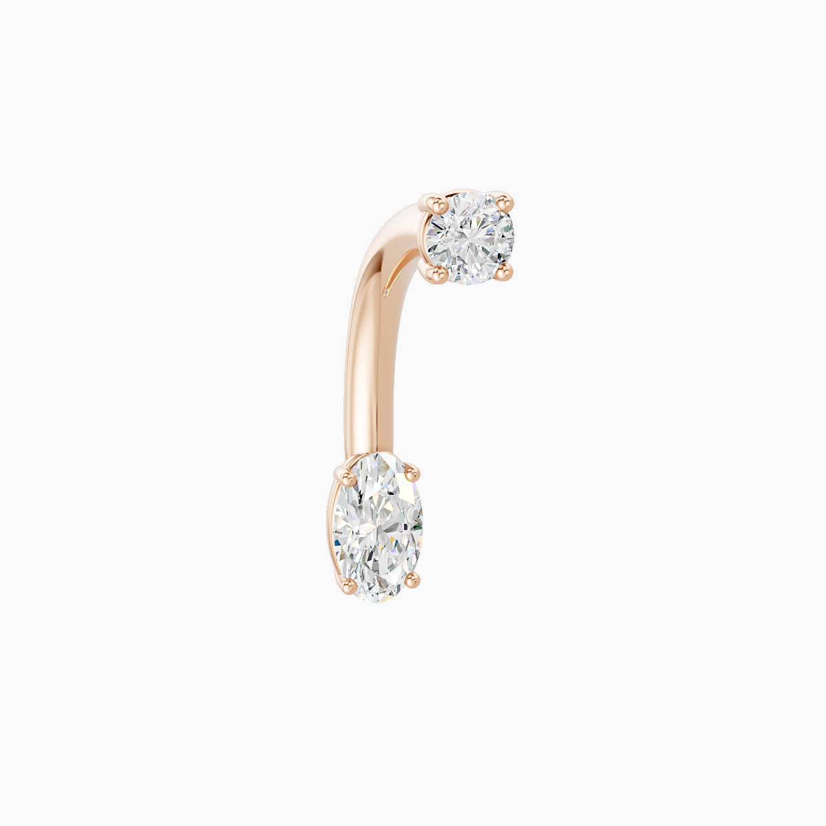 Nut | 18k Rose Gold 5 mm 10 mm Oval Diamond Navel Piercing