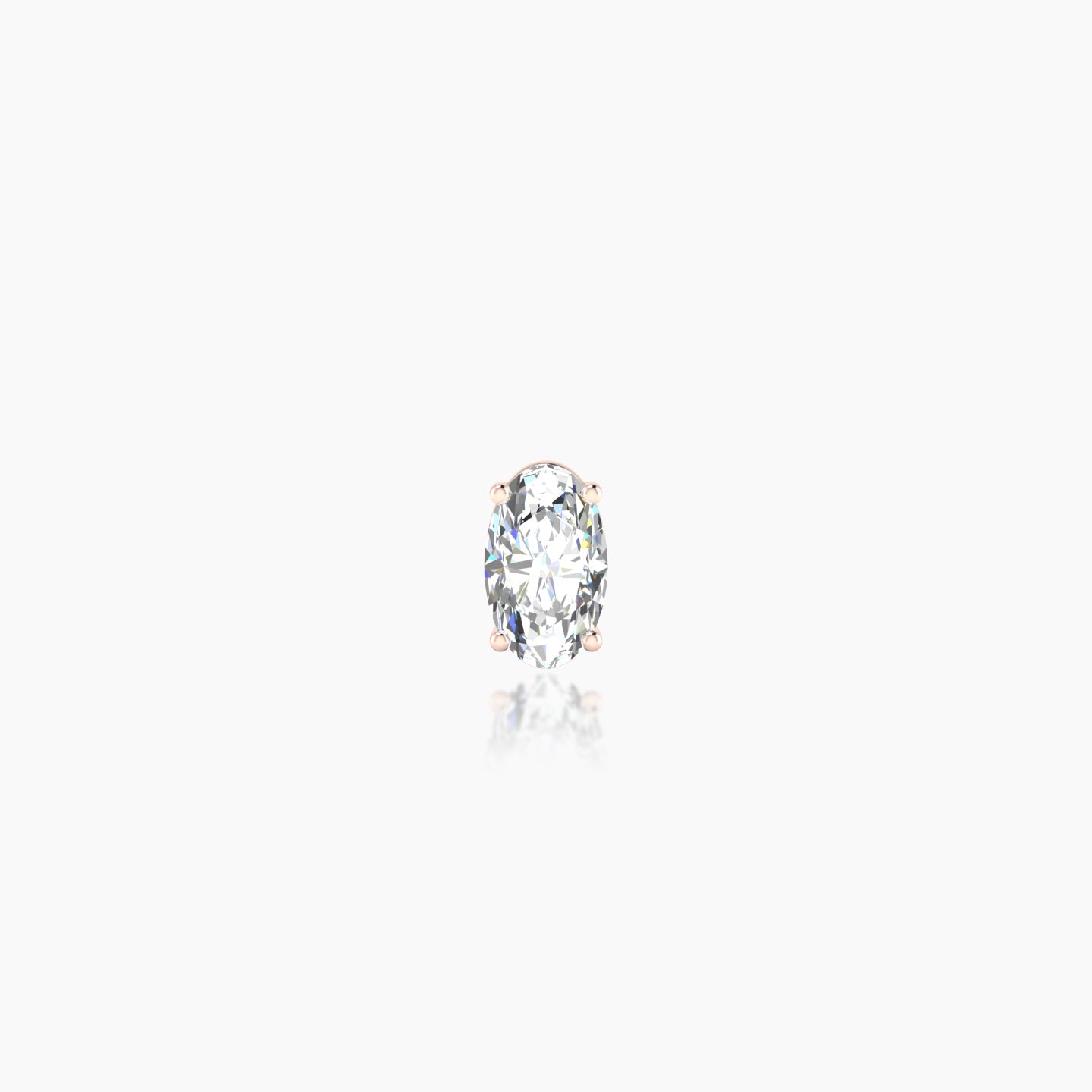 Nut | 18k Rose Gold 5 mm 5 mm Oval Diamond Nostril Piercing