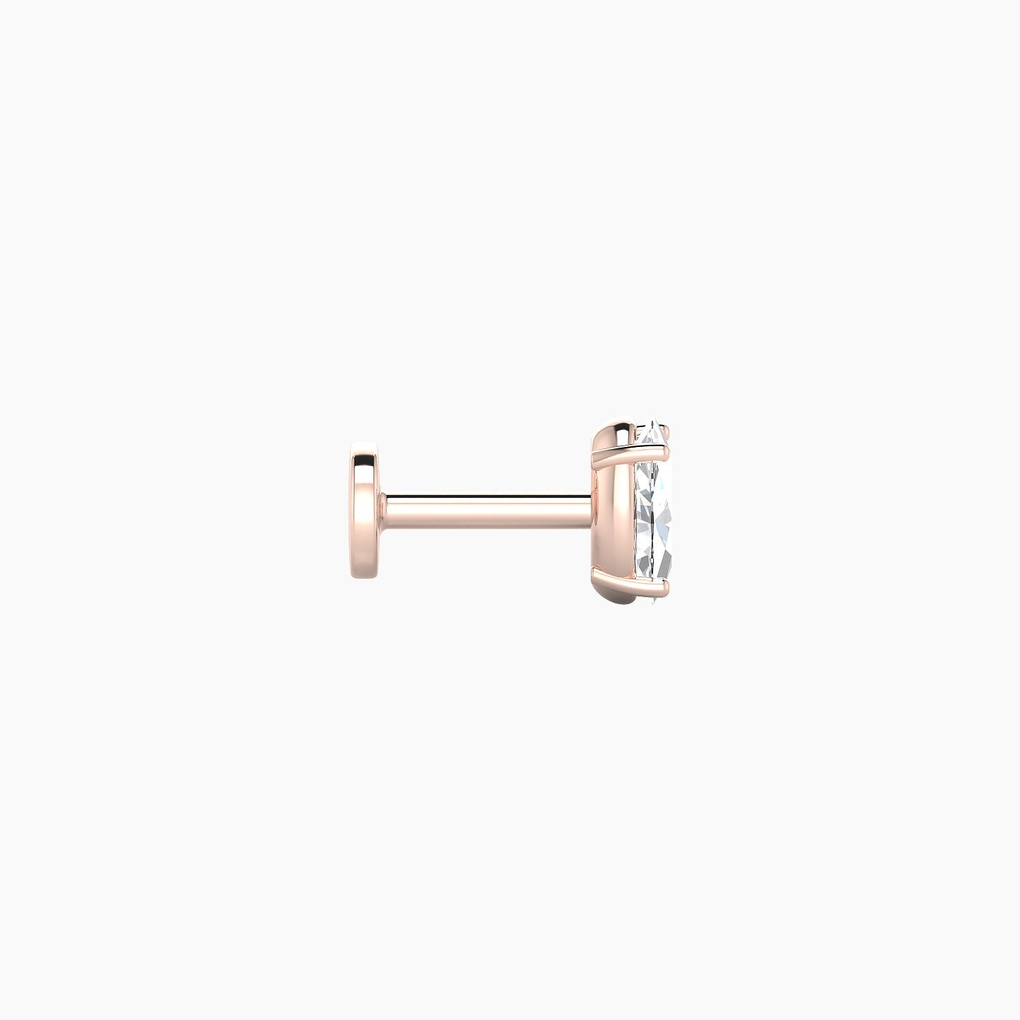 Nut | 18k Rose Gold 5 mm 5 mm Oval Diamond Nostril Piercing