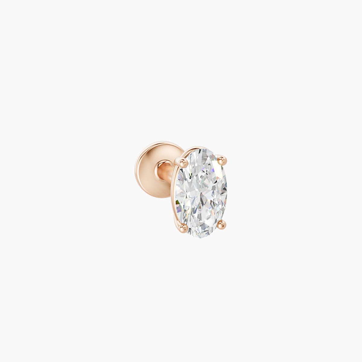Nut | 18k Rose Gold 5 mm 5 mm Oval Diamond Piercing
