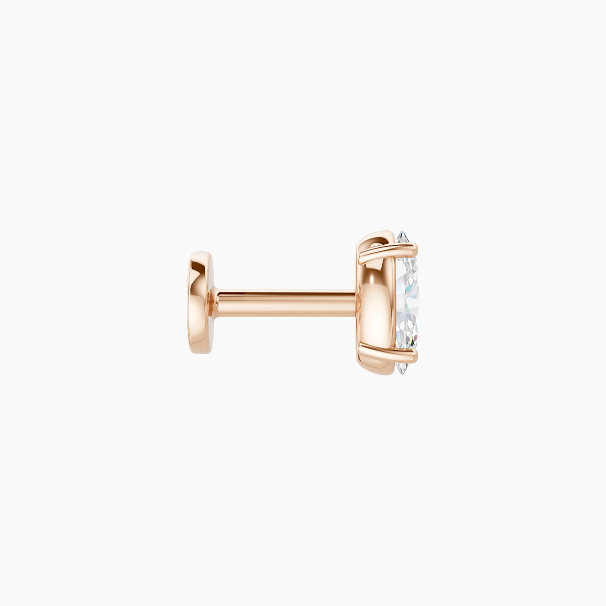 Nut | 18k Rose Gold 5 mm 5 mm Oval Diamond Piercing