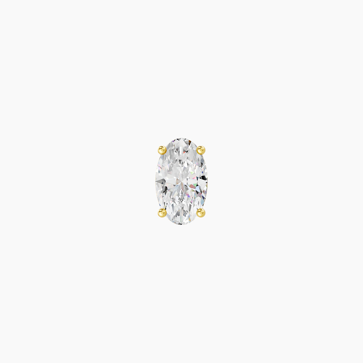 Nut | 18k Yellow Gold 5 mm 5 mm Oval Diamond Piercing