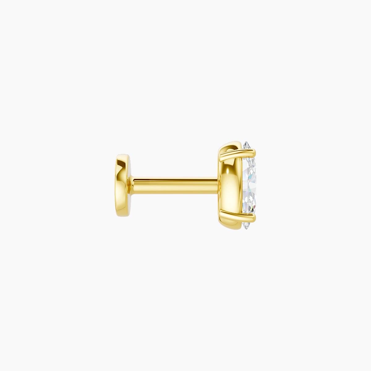 Nut | 18k Yellow Gold 5 mm 5 mm Oval Diamond Piercing