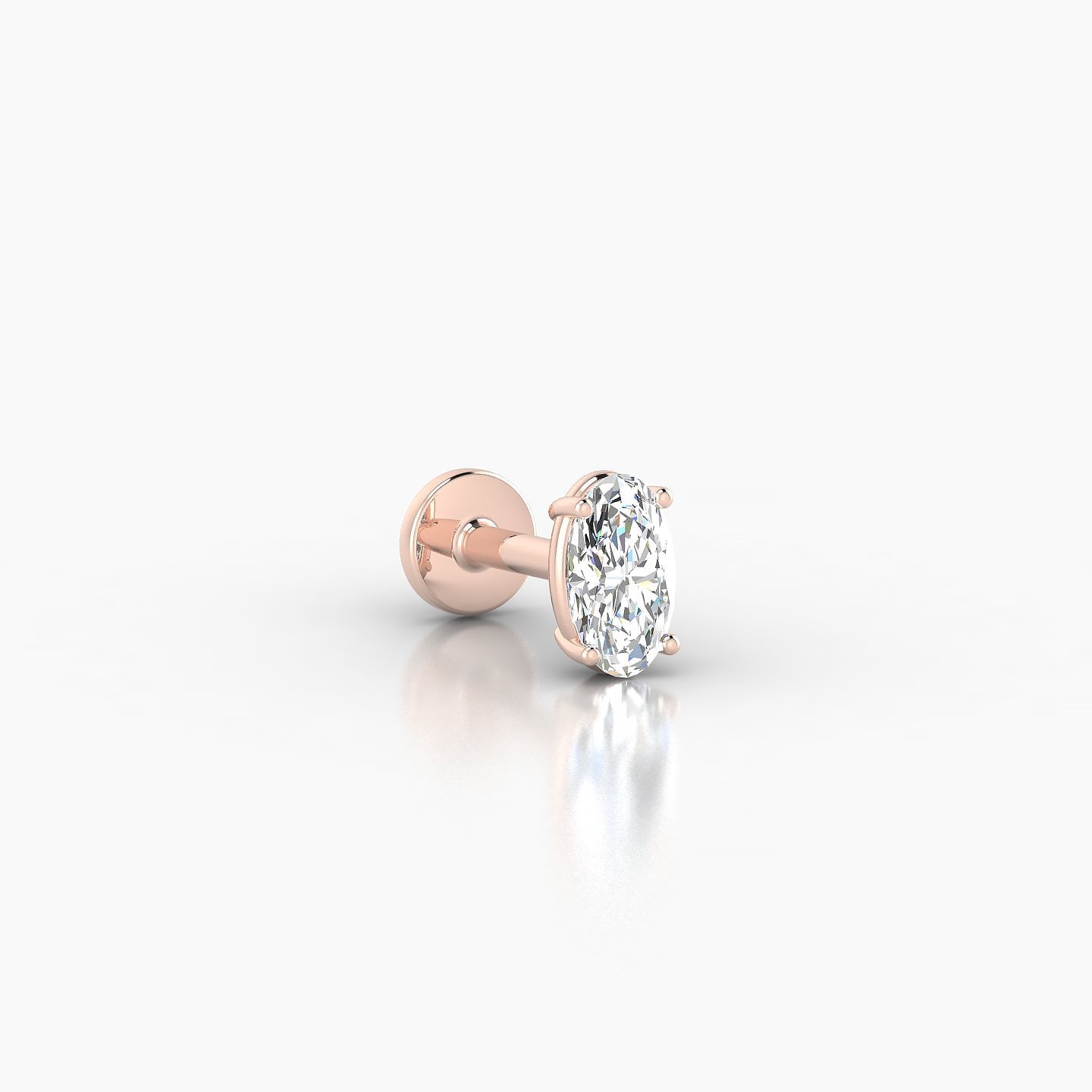 Nut | 18k Rose Gold 5 mm 5 mm Oval Diamond Piercing